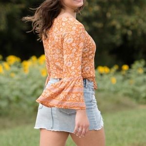 american eagle shirt with tie knot in front